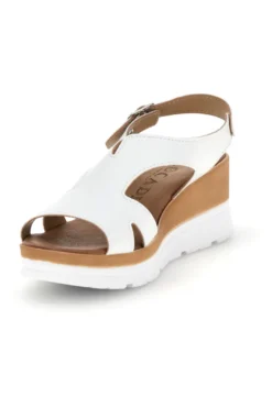 Sandali bianchi con zeppa made in Italy Plocadi 11074113