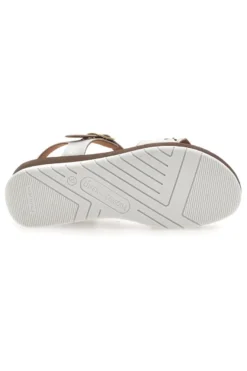 Sandali bianchi con zeppa traforati Linea Comoda 7194P