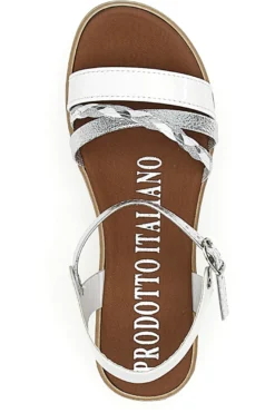 Sandali Bianchi e Argento con Platform Mio Tempo 4194