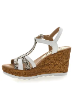 Sandali Bianchi e Fantasia Animalier con Zeppa PITTARELLO LOOK MK31241
