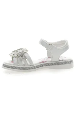 Sandali Bianchi Eleganti con Fiori e Farfalle Grazie Girl 14339
