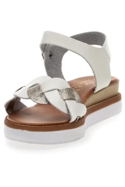Sandali Bianchi e Platino Con Platform 4,5 cm Plocadi 3007