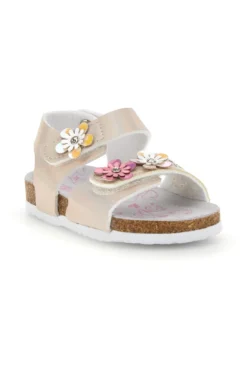Sandali bianchi iridescenti con fiori Pitt kids 14330
