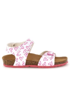 Sandali bianco con stampa cuori doppia regolazione Pitt kids 45289glo