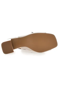 Sandali Bicolor Beige e Neri Eleganti con Tacco Largo e Dettaglio Gioiello Marcella Burani 51161