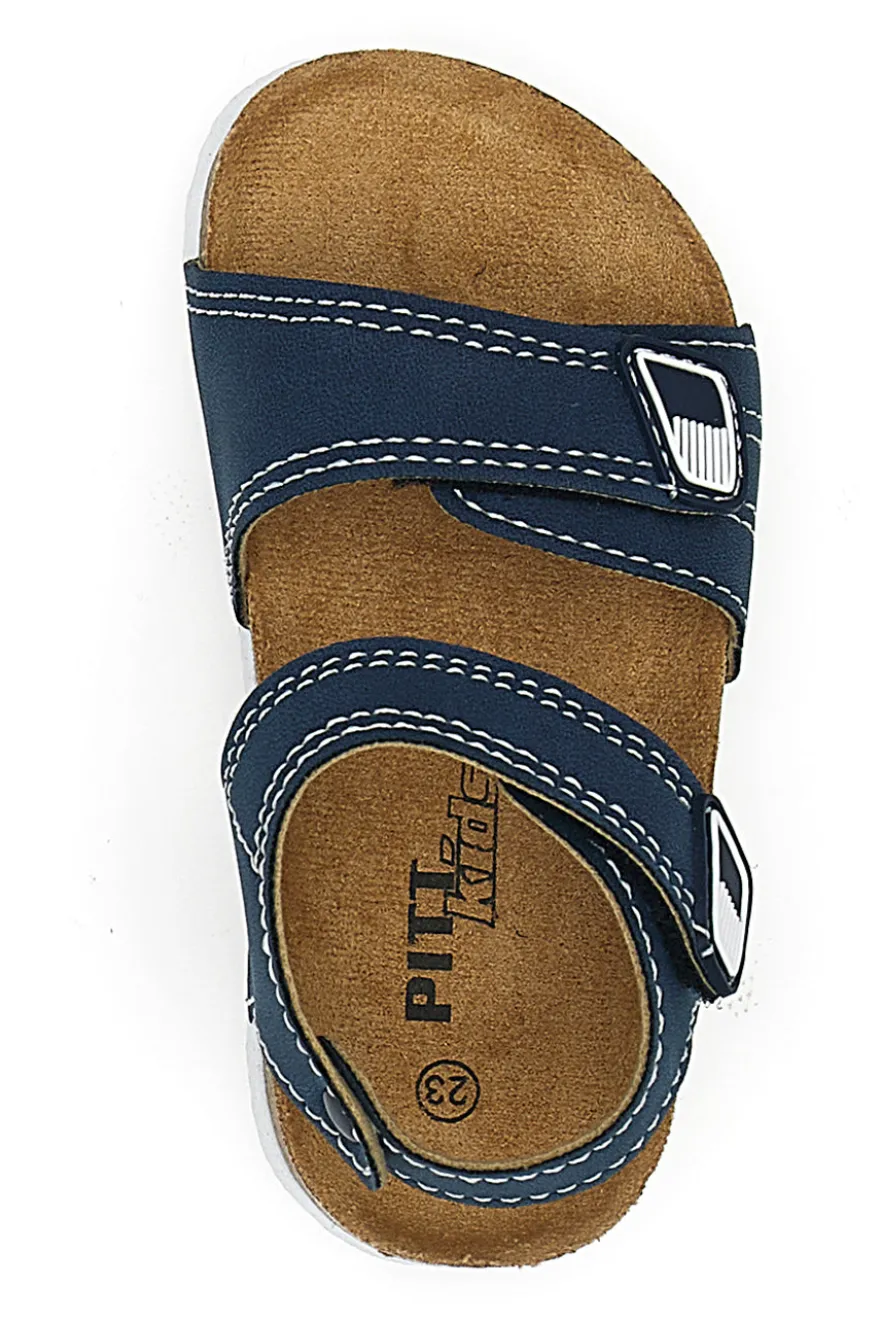 Sandali blu con doppia fascia e fibbia regolabile Pitt Kids 14128
