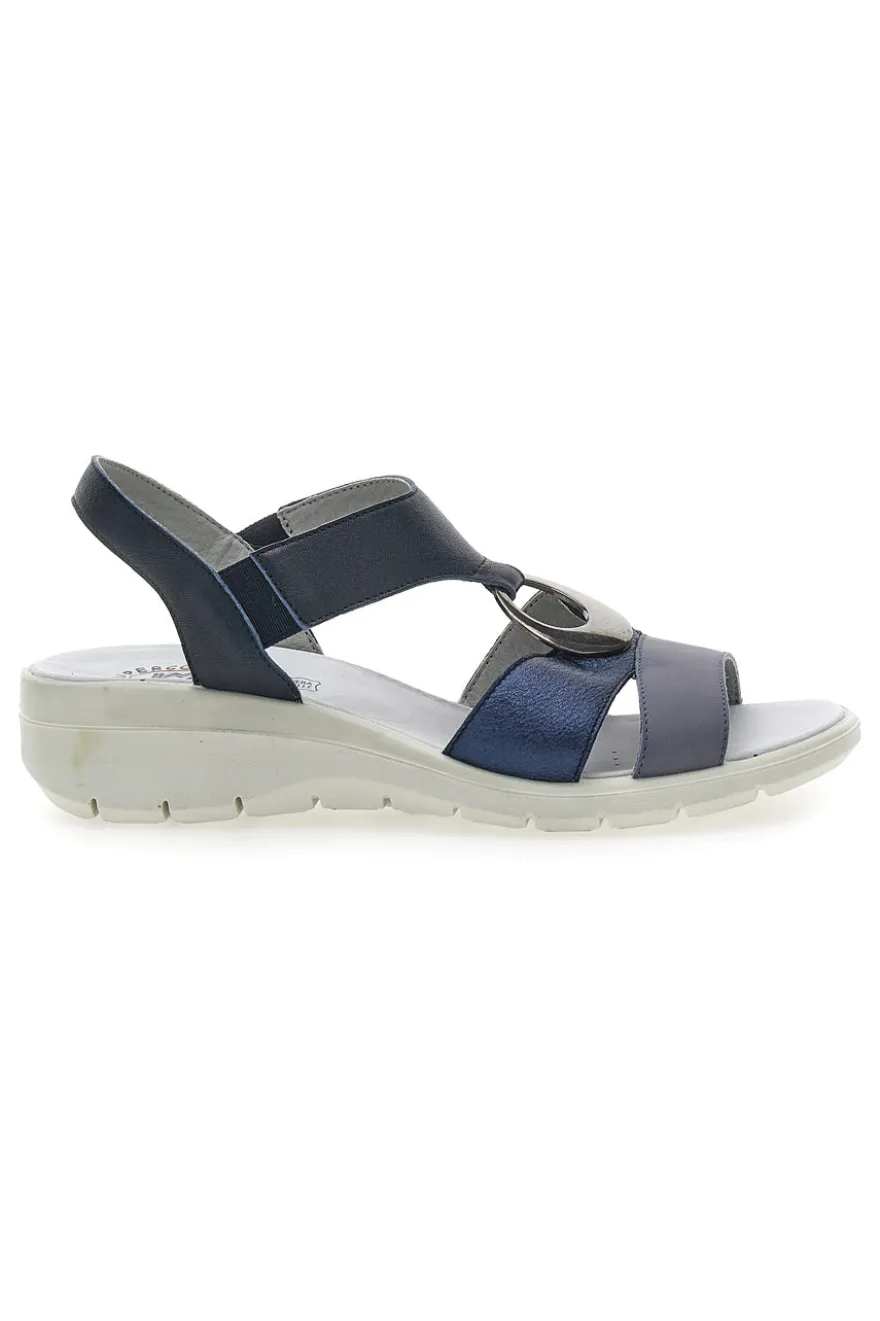 Sandali Blu Con Elastici Laterali Made In Italy Imac 7573505417109