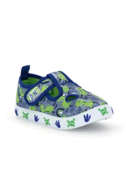 Sandali blu fori frontali stampa dinosauro strappi Dinosaur S8020233T