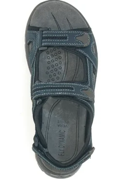 Sandali Blu in Vera Pelle con Velcro Regolabile FLY DINAMIC FD07