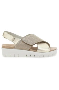 Sandali Champagne In Pelle Made in Italy Imac 7582403035713