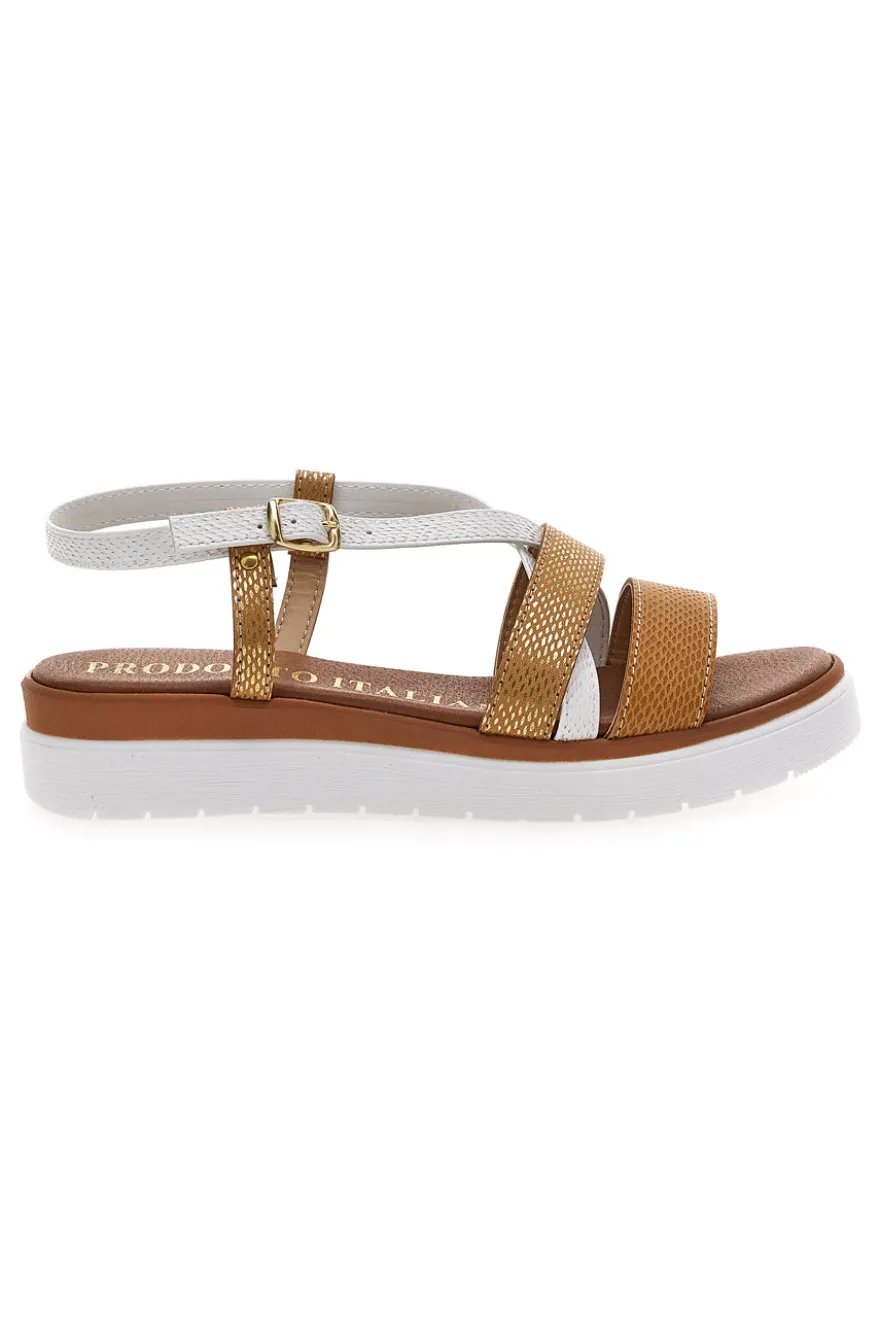 Sandali Cognac Made In Italy Mio Tempo 4827