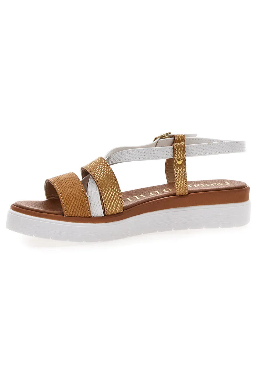 Sandali Cognac Made In Italy Mio Tempo 4827