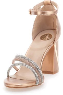 Sandali con tacco dorati e strass LE HAVRE PARIS 233