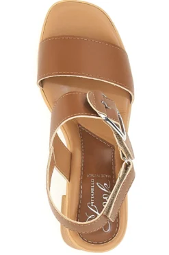 Sandali Cuoio con Tacco Medio a Blocco PITTARELLO LOOK MK3619214