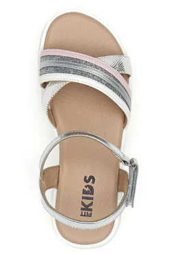 Sandali da bambina argento con cinturino regolabile Pitt kids 392640S