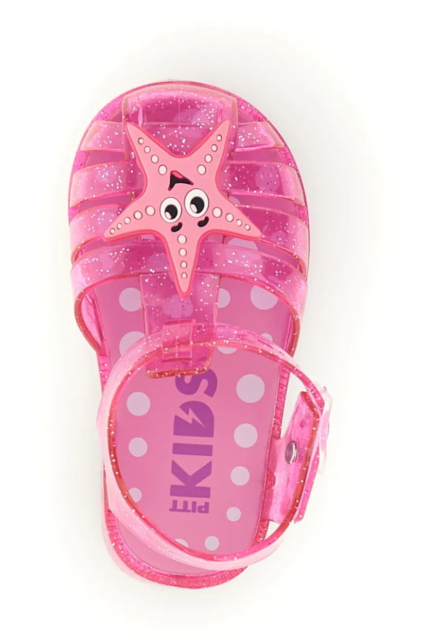 Sandali da mare rosa trasparenti con stella Pitt Kids 3142664