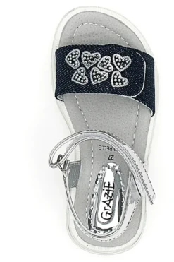 Sandali Denim e Argento Con Chiusura Strappo Grazie Girl 218734