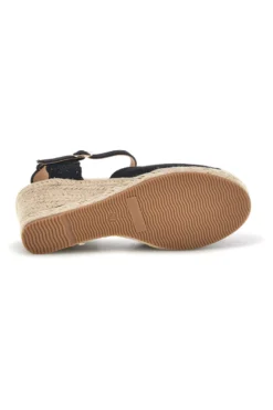 Sandali espadrillas Neri con zeppa in corda Pittarello Sun Bl6