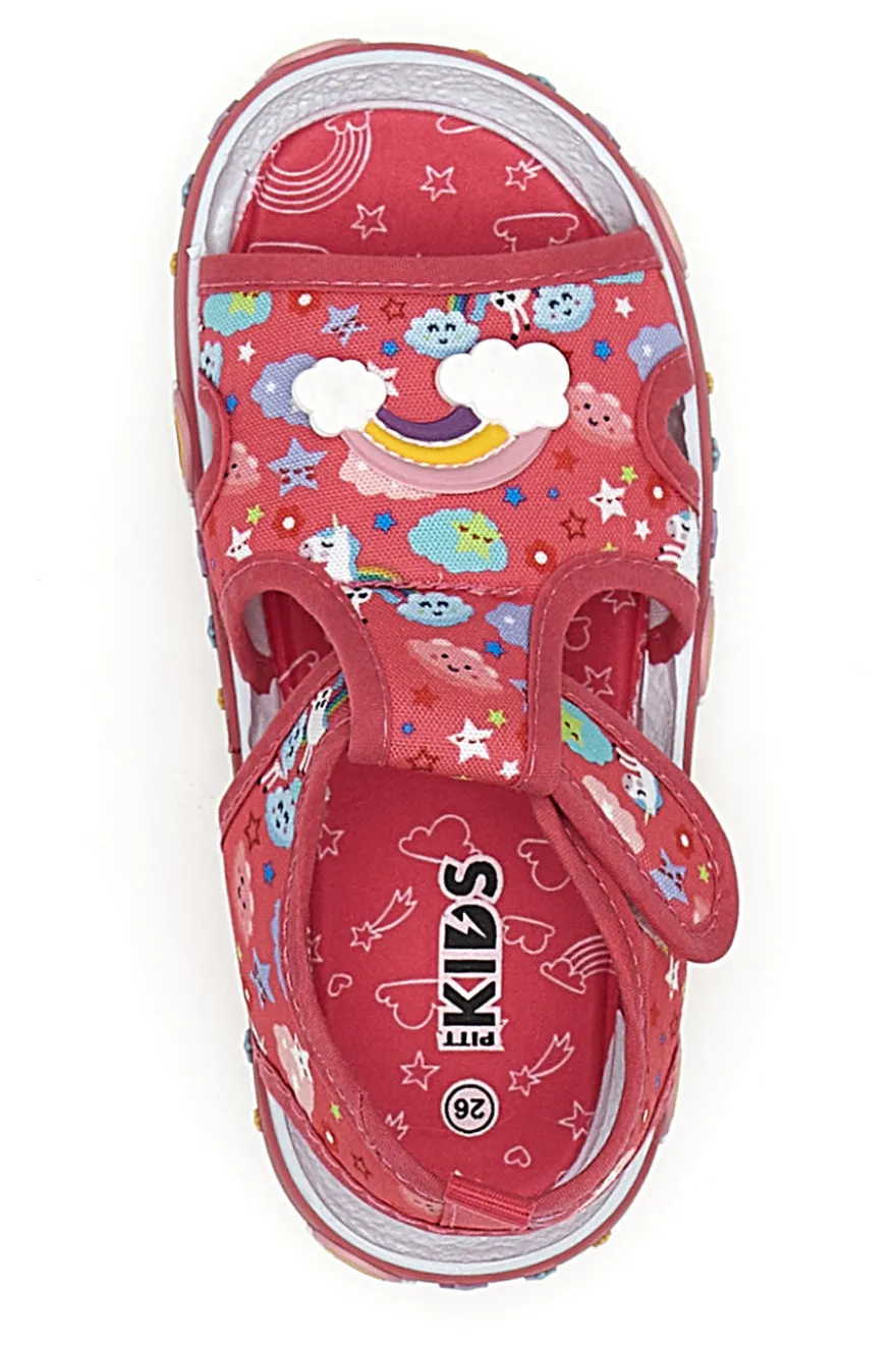 Sandali fuxia con stampa unicorni Pitt kids PK2872A