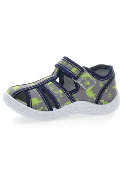 Sandali grigi con dinosauri gialli punta chiusa PITT KIDS PK2492E