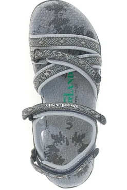 Sandali Grigi Con Strappi In Velcro Overland 22066