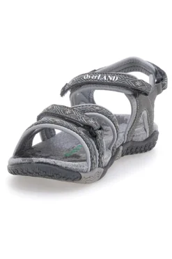 Sandali Grigi Con Strappi In Velcro Overland 22066