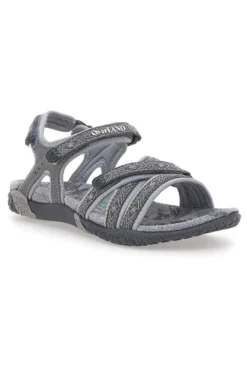 Sandali Grigi Con Strappi In Velcro Overland 22066