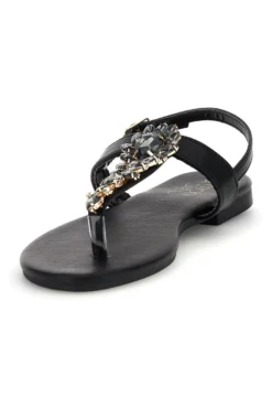Sandali infradito nero con gioiello Mon dieu PREA3574