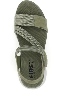 Sandali Khaki con Doppia Fascia e Elastico Effetto Corda FIRST ACTIVE 2