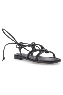 Sandali Lace-Up Neri Con Suola Flat Pittarello Look DC308100