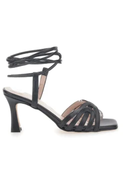 Sandali Lace-Up Neri con Tacco Pittarello Glam 3626