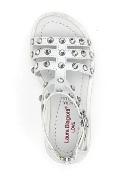 Sandali Laura Biagiotti 14868 Bianche con Strass