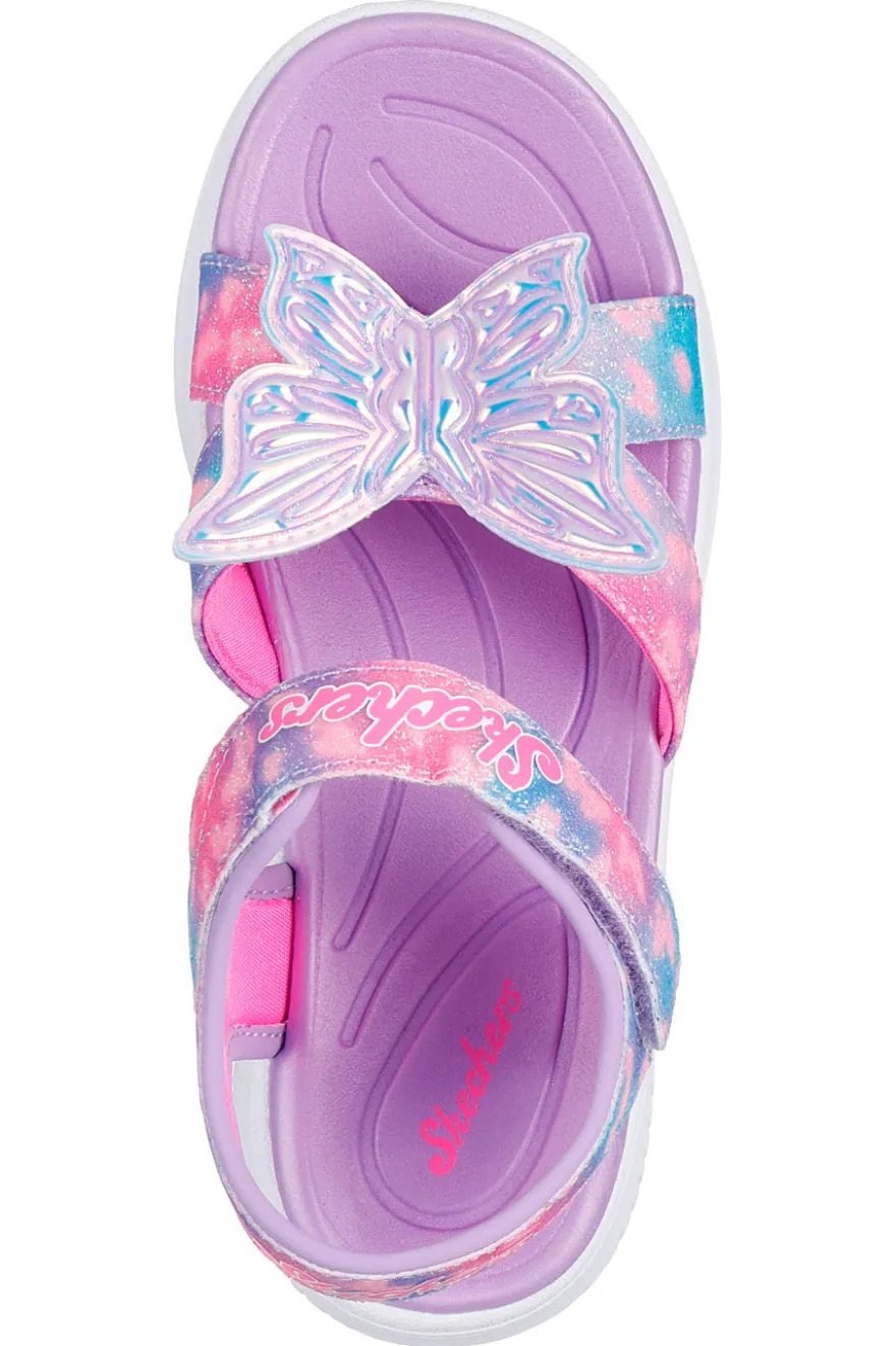 Sandali lilla con farfalla luminosa Skechers Jumpsters Sandal Butterfly Brights