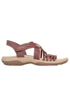 Sandali malva con fasce elastiche Skechers REGGAE SLIM SUNNYSIDE 2.0