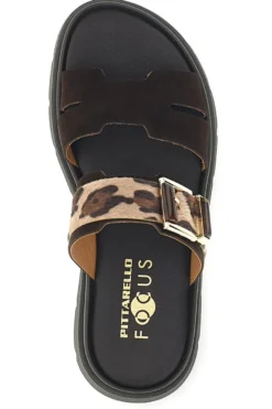 Sandali marroni con dettaglio animalier Pittarello focus MK3853361