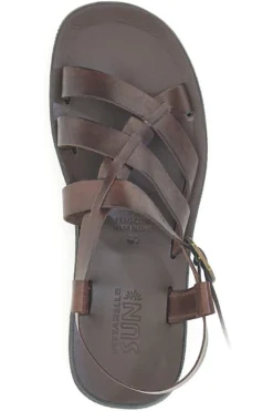 Sandali marroni in vera pelle intrecciata Made in Italy Pittarello Sun 4411