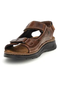 Sandali marroni in vera pelle con strappi regolabili Pittarello eco 2613604