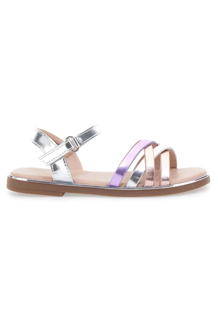 Sandali multicolor metallizzati con fascette incrociate Pitt Kids 39G2540S