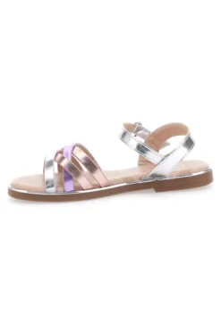 Sandali multicolor metallizzati con fascette incrociate Pitt Kids 39G2540S
