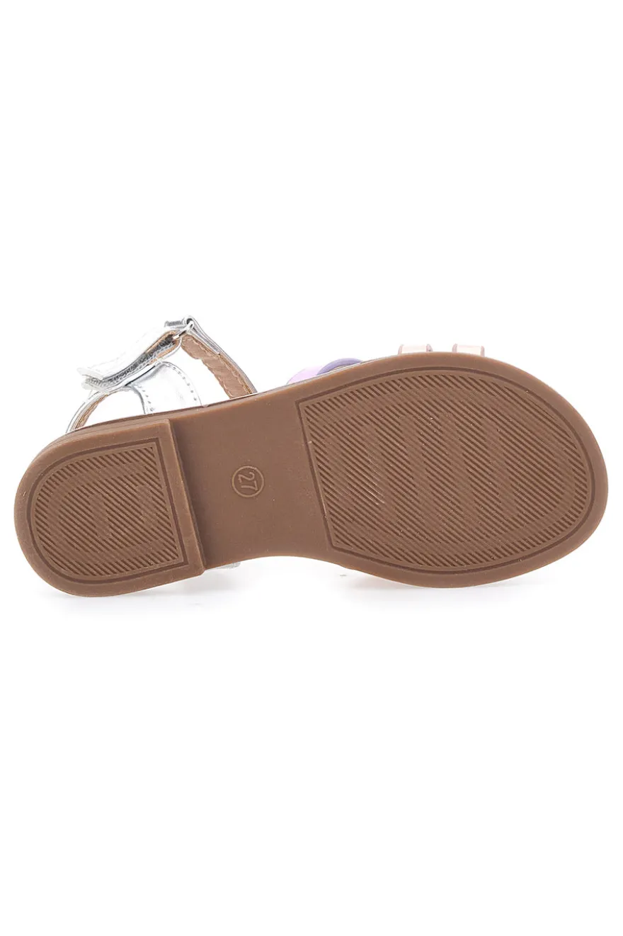 Sandali multicolor metallizzati con fascette incrociate Pitt Kids 39G2540S