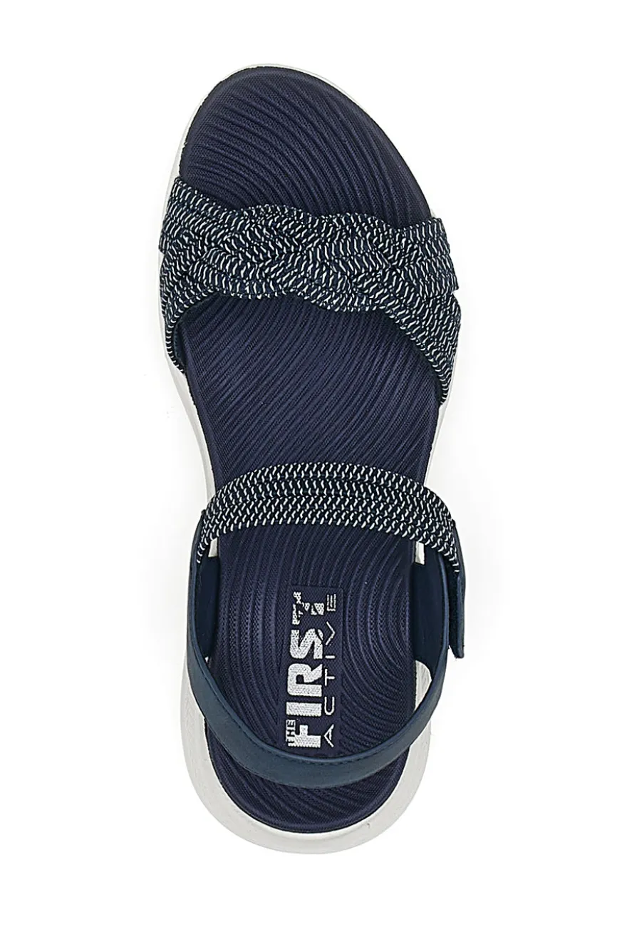 Sandali Navy con Velcro e Fascia Elastica Intrecciata FIRST ACTIVE 3