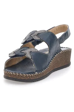 Sandali Navy Sling-back Con Strappo In Velcro Pittarello 42063