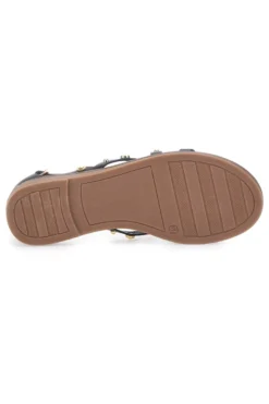 Sandali neri con borchie dorate e cinturino MON DIEU JXSS25T6