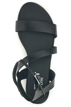 Sandali neri con cinturino alla caviglia The first chic PREA1350