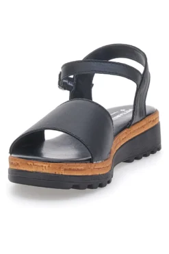 Sandali Neri con Cinturino e Tomaia in Pelle Made in Italy PITTARELLO 3185070811