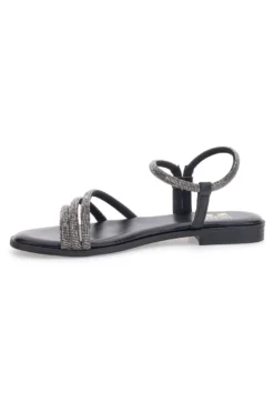 Sandali neri con fascette sottili e strass Me & Me 1703