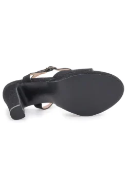 Sandali neri con glitter e tacco alto Galia 89892