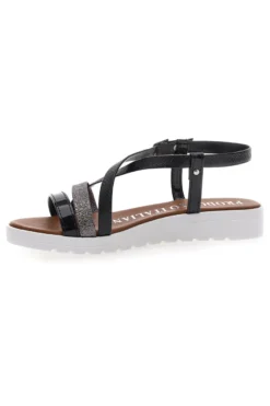 Sandali Neri con Glitter Mio Tempo 8864