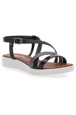 Sandali Neri con Glitter Mio Tempo 8864