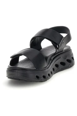 Sandali neri con strappi in velcro suola comfort Plocadi G88382